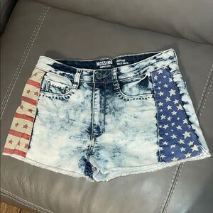 Mossimo Supply Co. Women's Blue and Red Denim Shorts